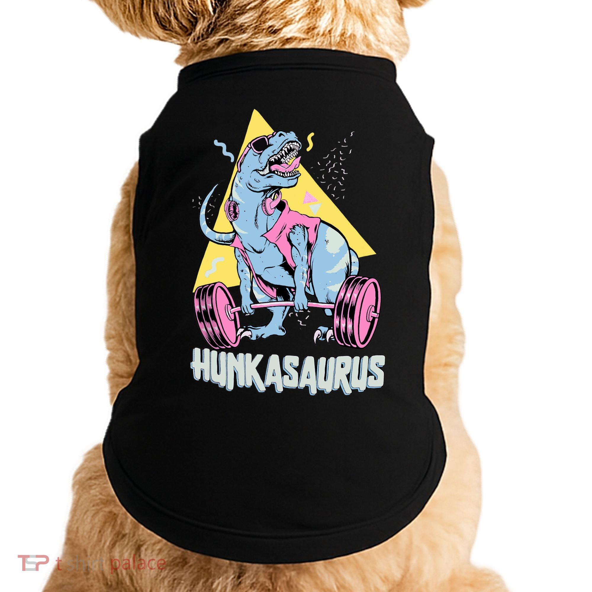 Hunkasaurus T rex Dinosaur Funny Gym & Workout Doggie Tank