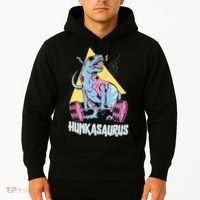 Hunkasaurus T rex Dinosaur Funny Gym & Workout Hoodie thumb 2