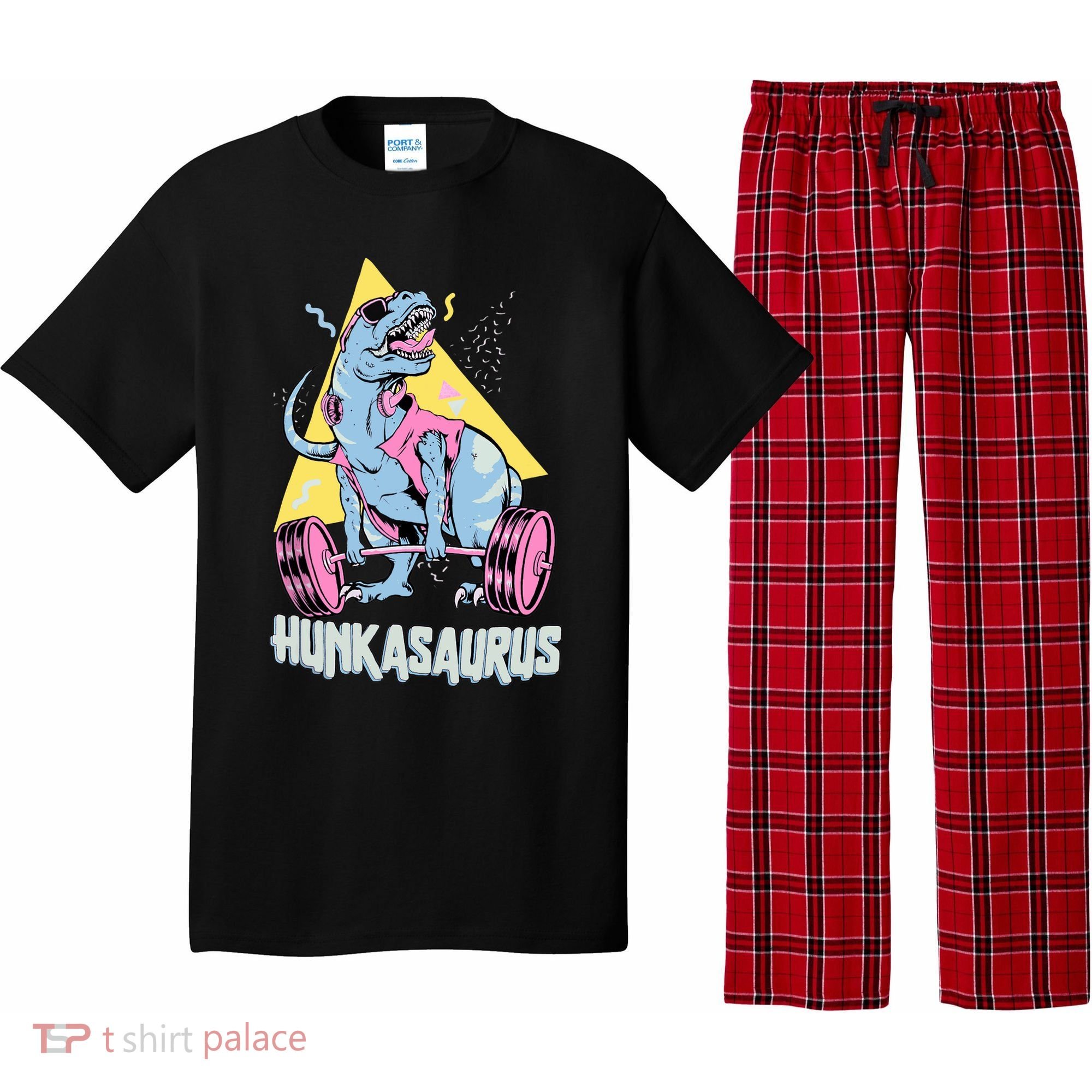 Hunkasaurus T rex Dinosaur Funny Gym & Workout Pajama Set