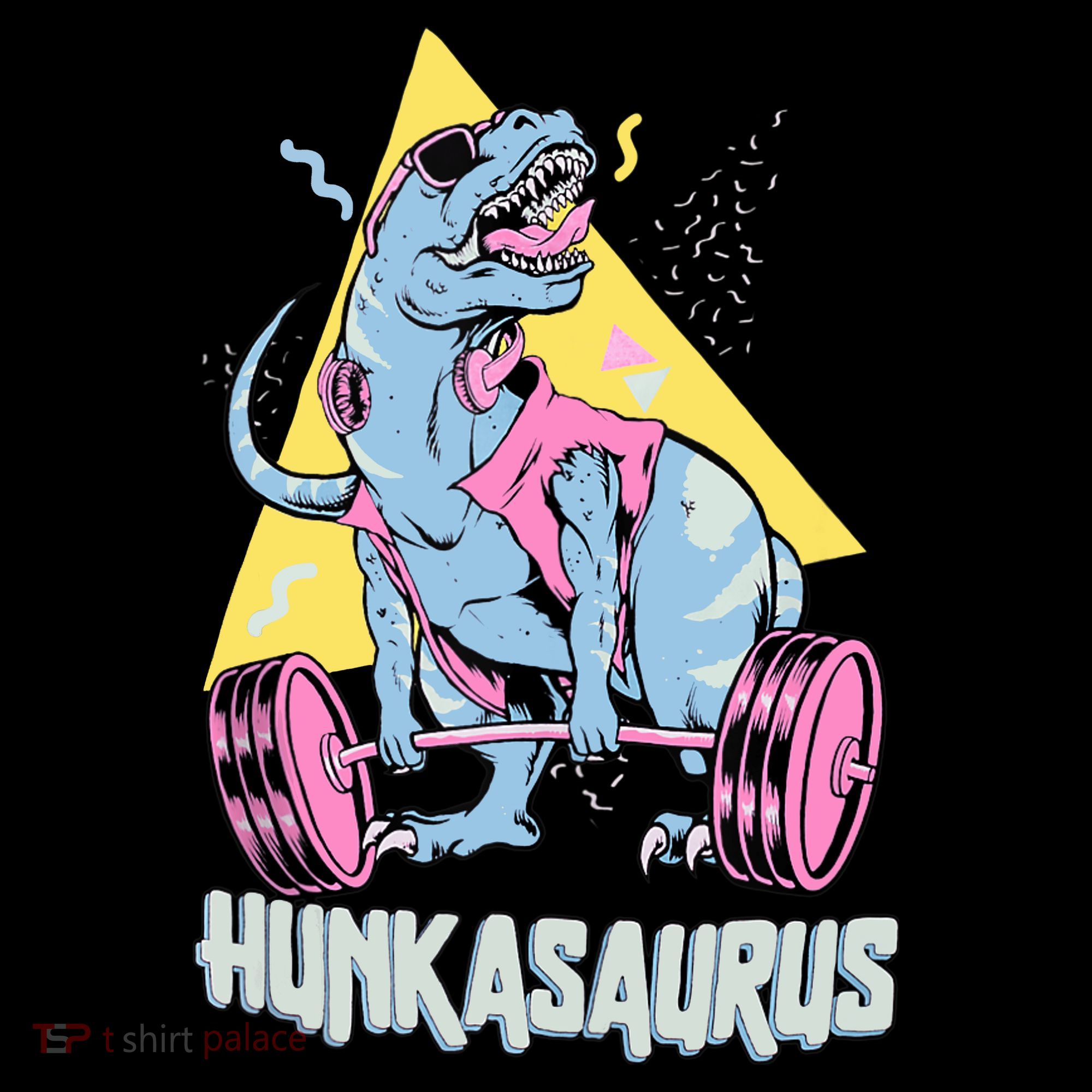 Hunkasaurus T rex Dinosaur Funny Gym & Workout Baby Bodysuit
