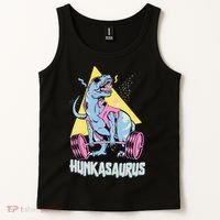Hunkasaurus T rex Dinosaur Funny Gym & Workout Tank Top thumb 2