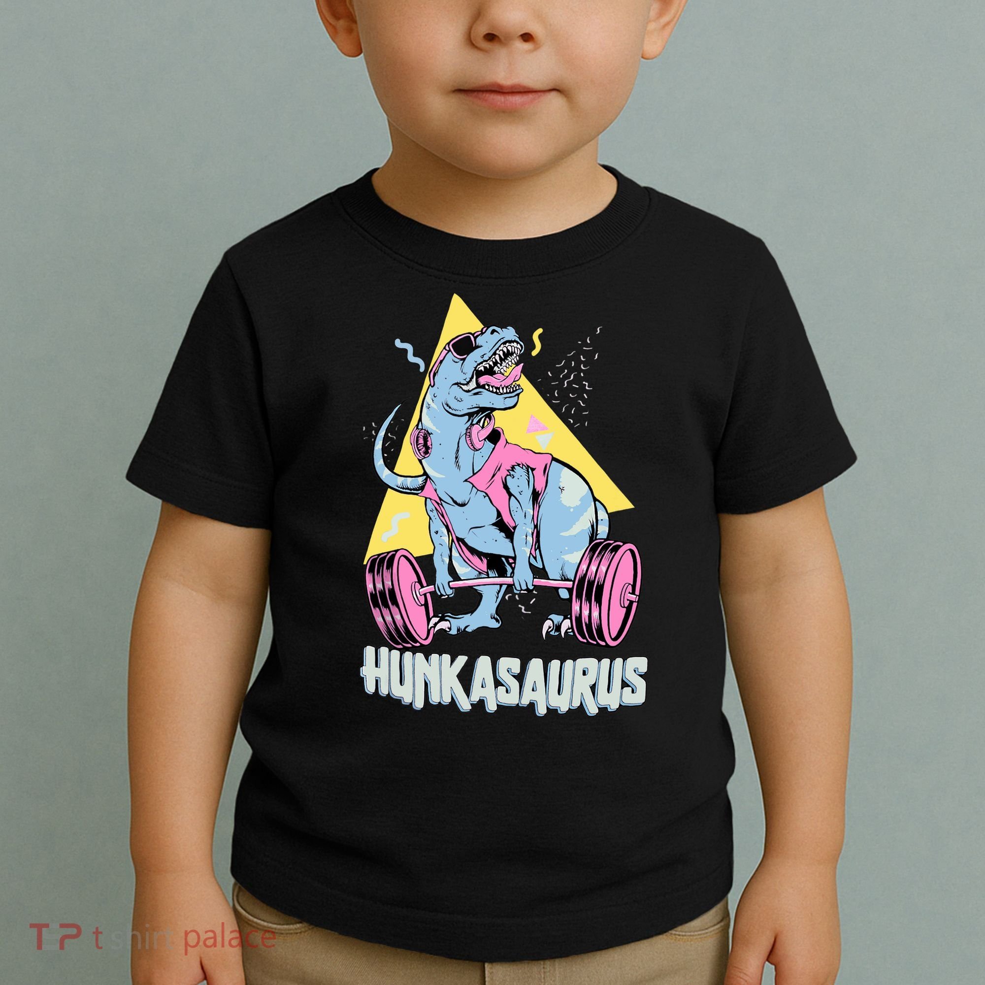 Hunkasaurus T rex Dinosaur Funny Gym & Workout Toddler T-Shirt