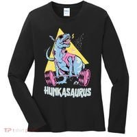 Hunkasaurus T rex Dinosaur Funny Gym & Workout Women's Long Sleeve Shirt thumb 0