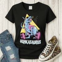 Hunkasaurus T rex Dinosaur Funny Gym & Workout Women's T-Shirt thumb 3