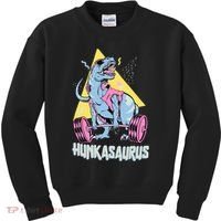 Hunkasaurus T rex Dinosaur Funny Gym & Workout Kids Sweatshirt thumb 0