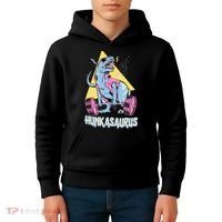 Hunkasaurus T rex Dinosaur Funny Gym & Workout Kids Hoodie thumb 4