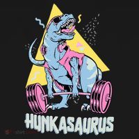Hunkasaurus T rex Dinosaur Funny Gym & Workout Kids Long Sleeve Shirt thumb 2