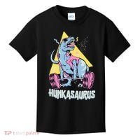 Hunkasaurus T rex Dinosaur Funny Gym & Workout Kids T-Shirt thumb 0