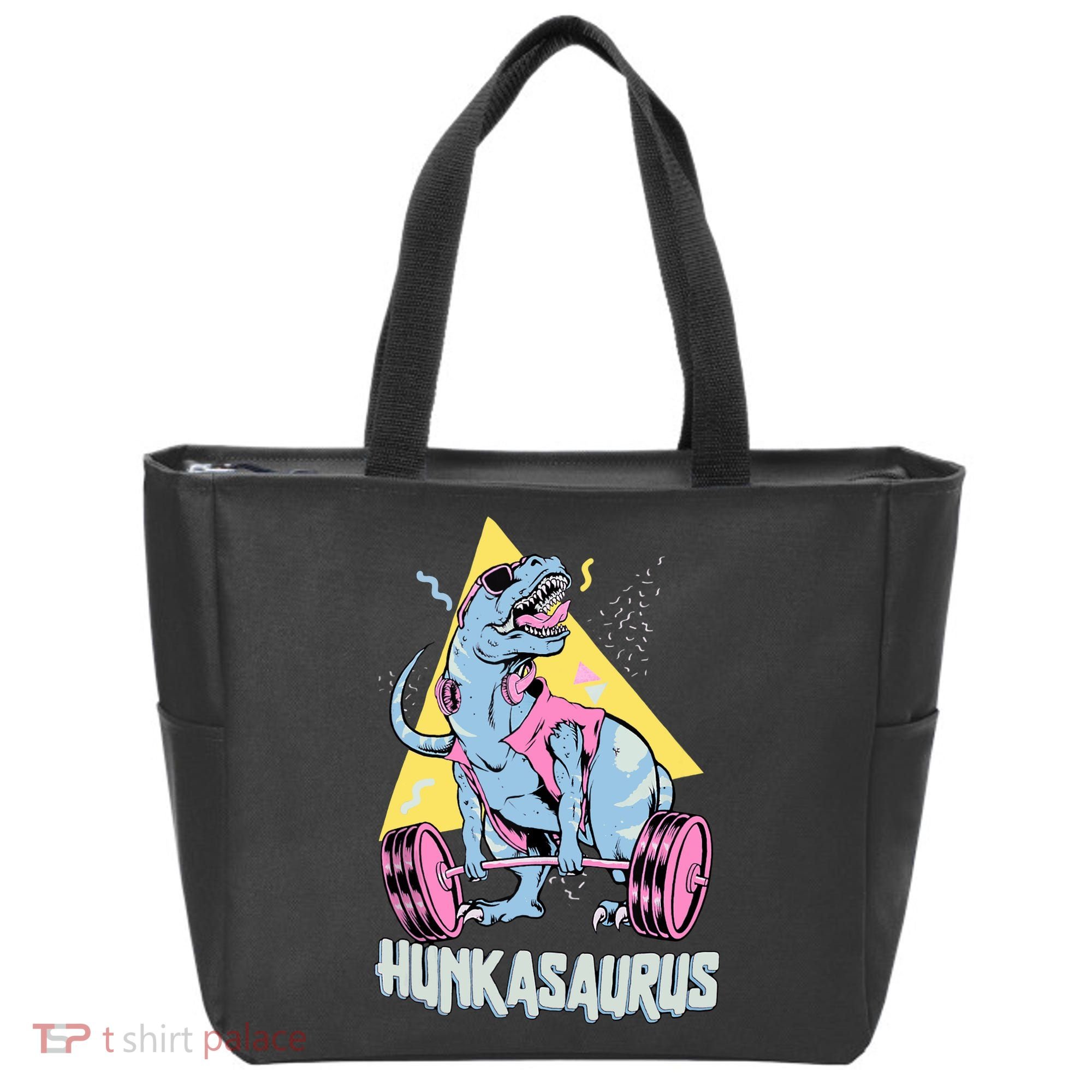 Hunkasaurus T rex Dinosaur Funny Gym & Workout Tote Bag