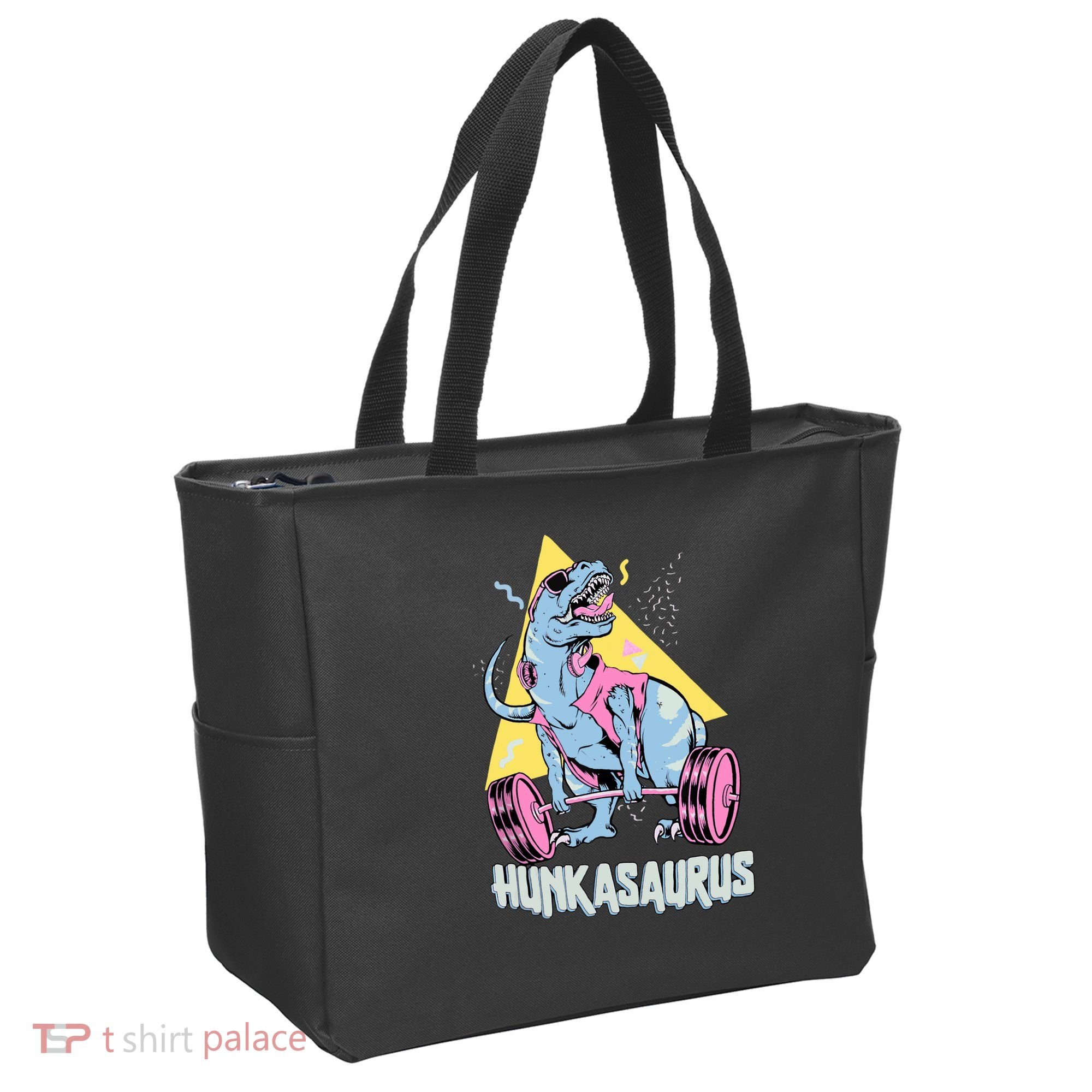 Hunkasaurus T rex Dinosaur Funny Gym & Workout Tote Bag