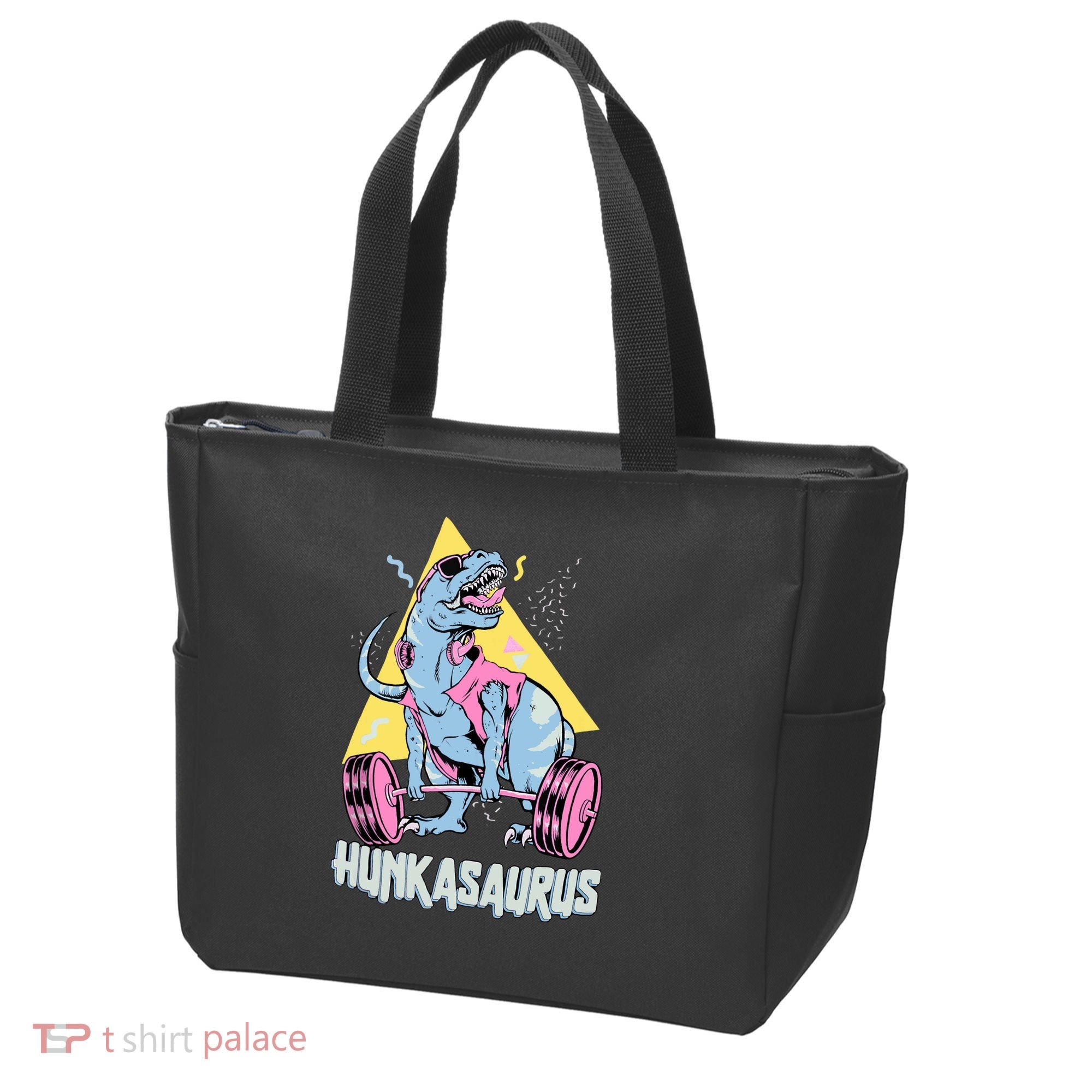 Hunkasaurus T rex Dinosaur Funny Gym & Workout Tote Bag