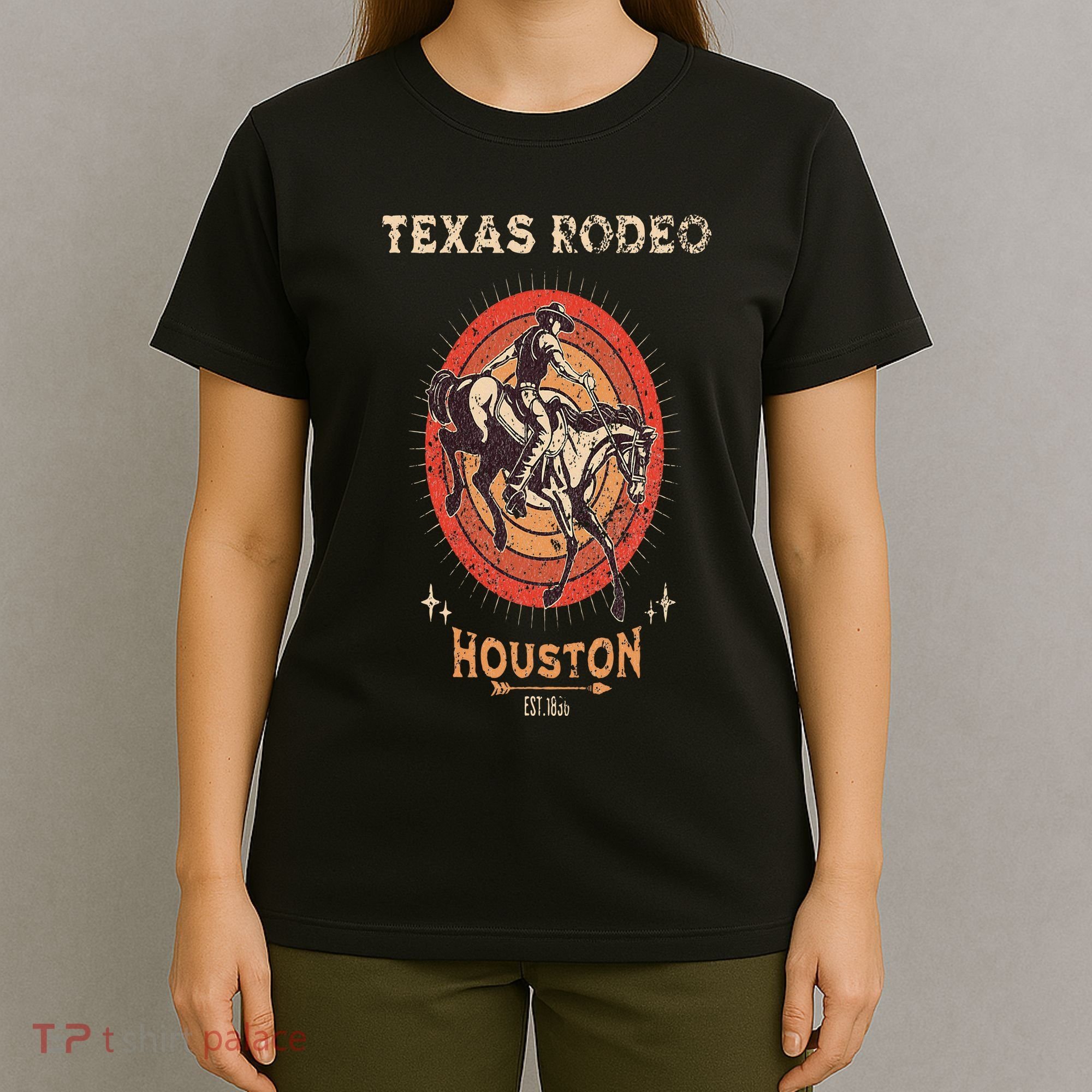 Houston Texas Rodeo Vintage Western Retro Cowboy T-Shirt