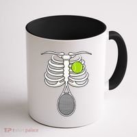 Halloween Tennis Racket Ball Game Sport Skeleton Cool Gift Coffee Mug thumb 1