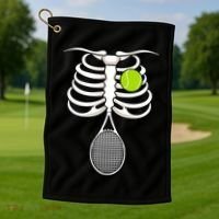 Halloween Tennis Racket Ball Game Sport Skeleton Cool Gift Golf Towel thumb 1