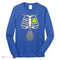 Halloween Tennis Racket Ball Game Sport Skeleton Cool Gift Long Sleeve Shirt thumb 0