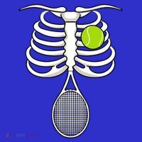 Halloween Tennis Racket Ball Game Sport Skeleton Cool Gift Sweatshirt thumb 3