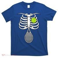 Halloween Tennis Racket Ball Game Sport Skeleton Cool Gift T-Shirt thumb 0