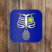 Halloween Tennis Racket Ball Game Sport Skeleton Cool Gift Coaster thumb 0