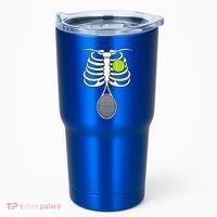 Halloween Tennis Racket Ball Game Sport Skeleton Cool Gift Tumbler thumb 0