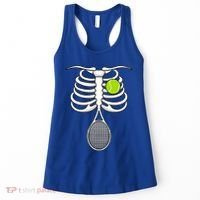 Halloween Tennis Racket Ball Game Sport Skeleton Cool Gift Women's Tank Top thumb 0
