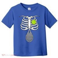 Halloween Tennis Racket Ball Game Sport Skeleton Cool Gift Toddler T-Shirt thumb 0