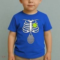 Halloween Tennis Racket Ball Game Sport Skeleton Cool Gift Toddler T-Shirt thumb 2