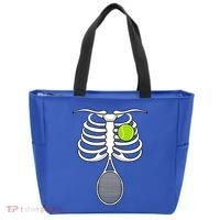 Halloween Tennis Racket Ball Game Sport Skeleton Cool Gift Tote Bag thumb 0
