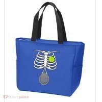 Halloween Tennis Racket Ball Game Sport Skeleton Cool Gift Tote Bag thumb 3