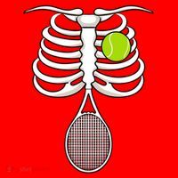 Halloween Tennis Racket Ball Game Sport Skeleton Cool Gift Santa Hat thumb 1
