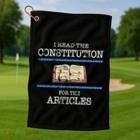 History Teachers Read The Constitution Distressed Golf Towel thumb 1