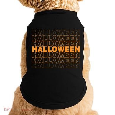Halloween Text Repeated Doggie Tank