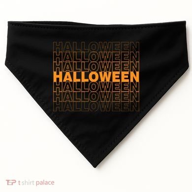 Halloween Text Repeated USA-Made Doggie Bandana