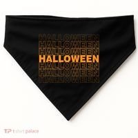 Halloween Text Repeated USA-Made Doggie Bandana thumb 0
