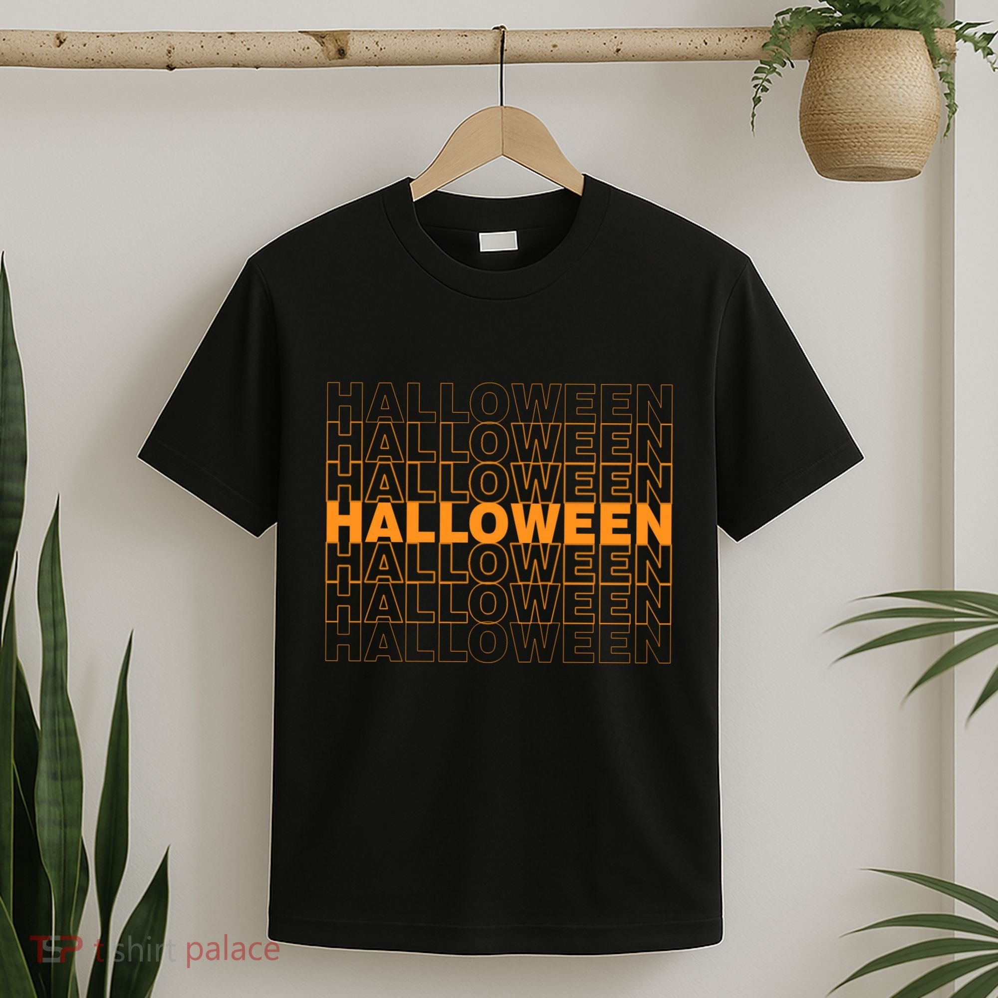 Halloween Text Repeated T-Shirt