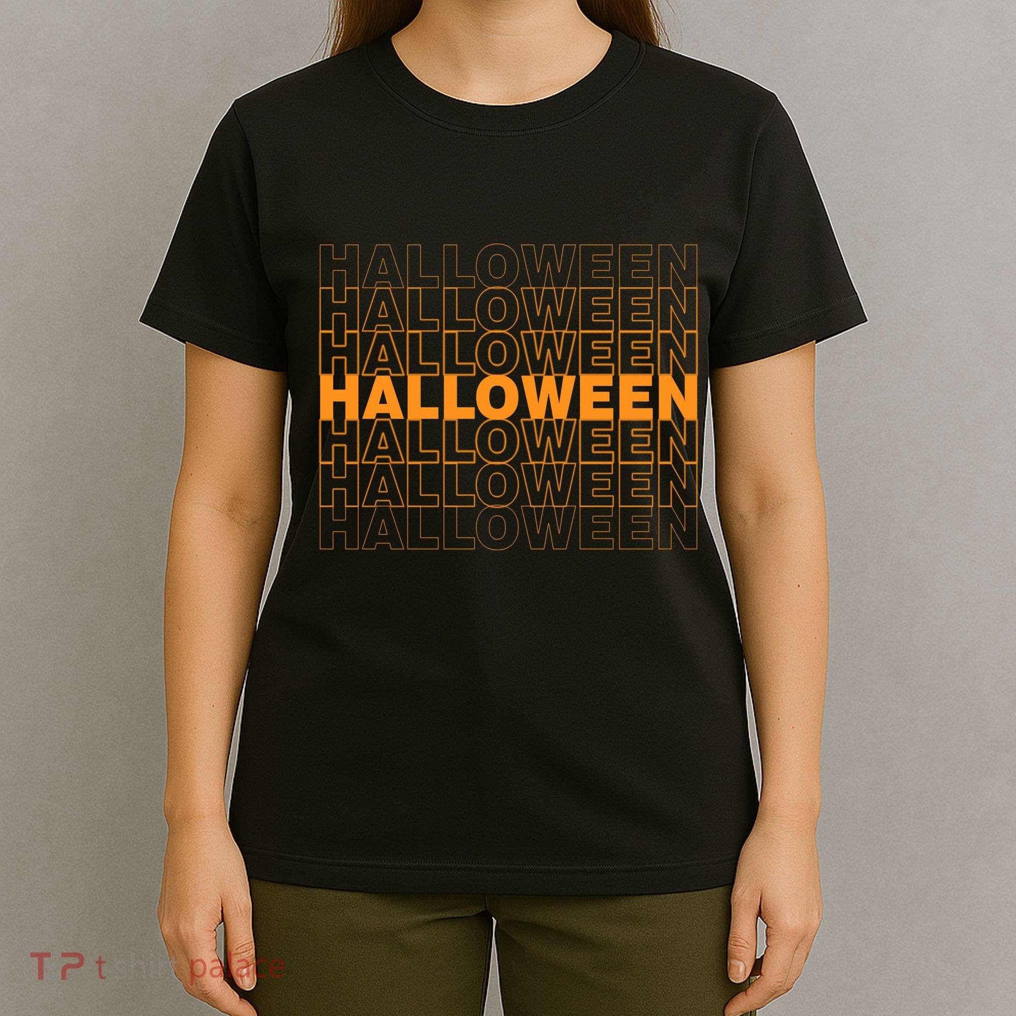Halloween Text Repeated T-Shirt