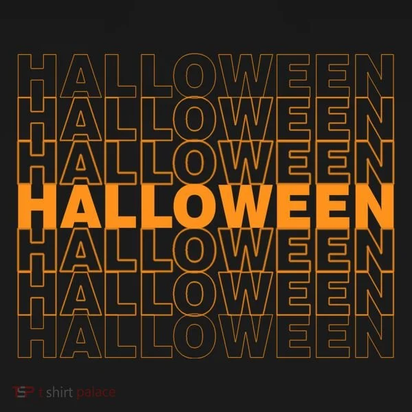 Halloween Text Repeated T-Shirt