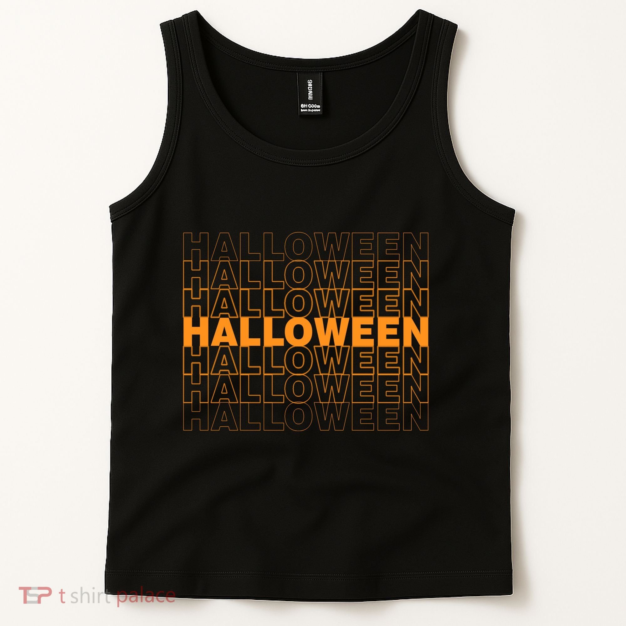Halloween Text Repeated Tank Top
