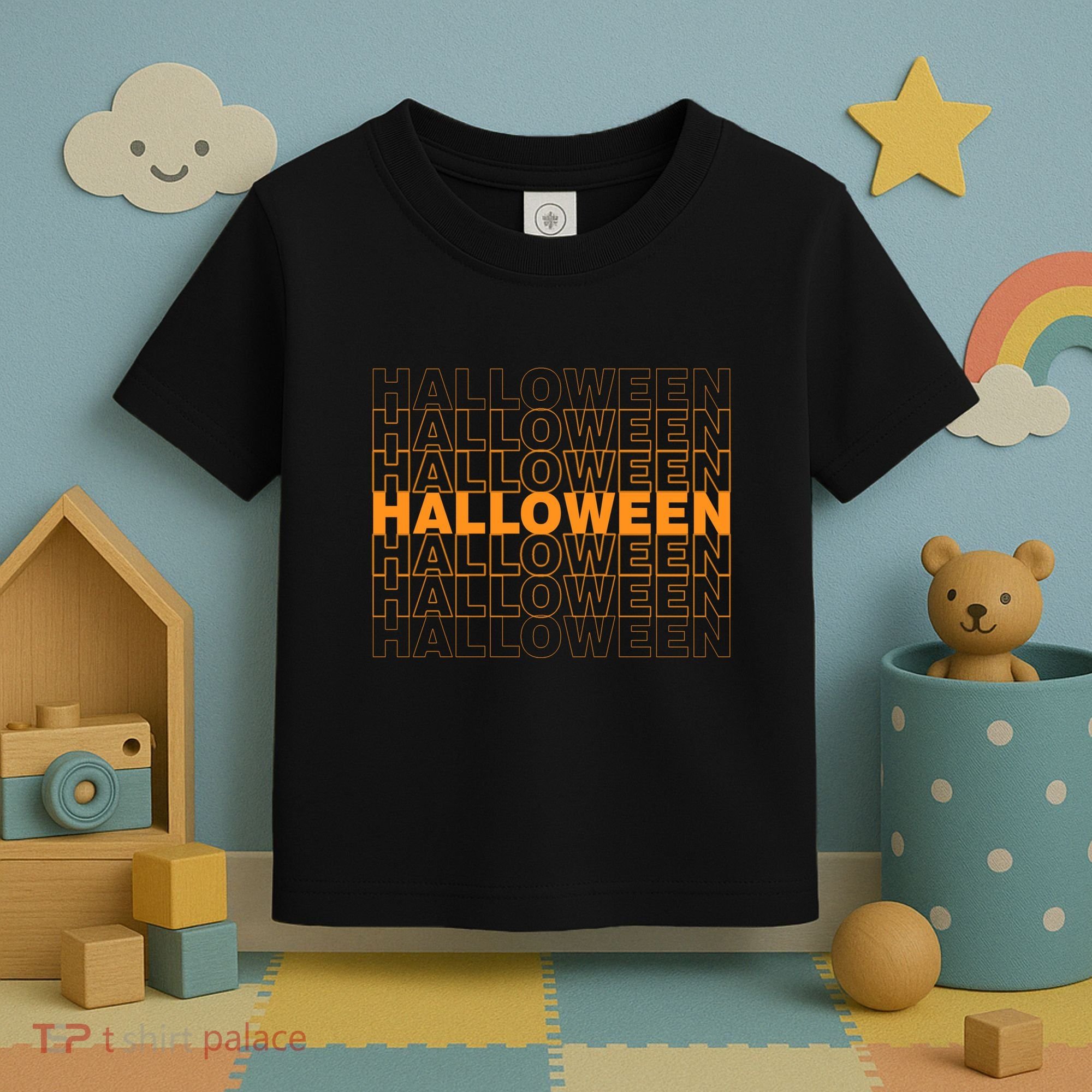 Halloween Text Repeated Toddler T-Shirt