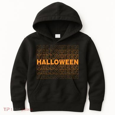 Halloween Text Repeated Kids Hoodie