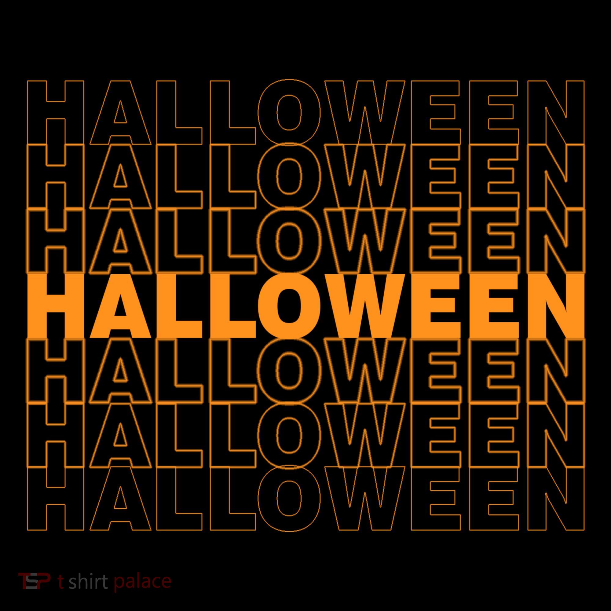 Halloween Text Repeated Kids Long Sleeve Shirt