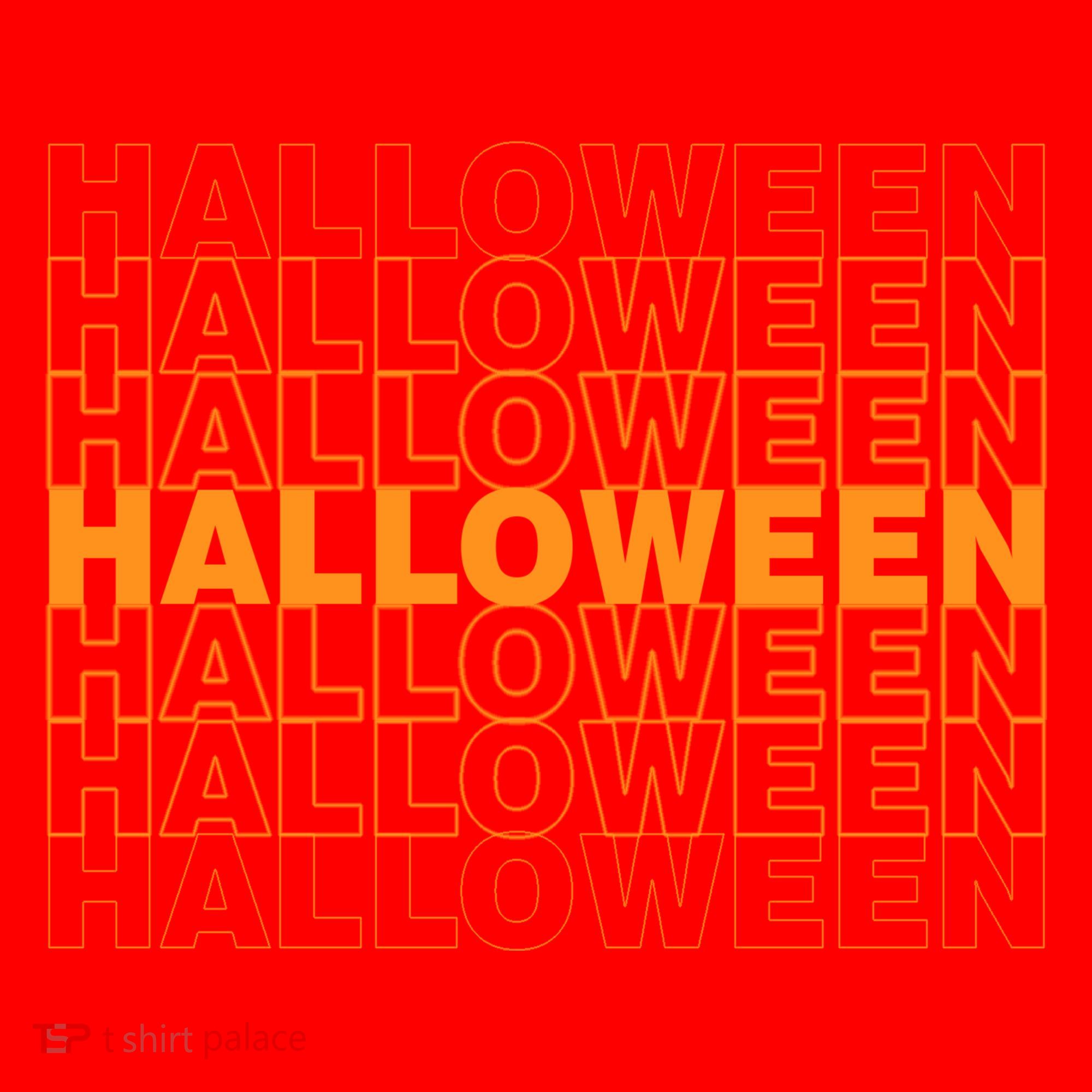Halloween Text Repeated Santa Hat