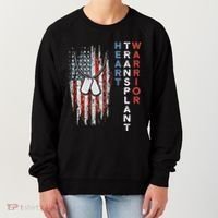 Heart Transplant Recipient Heart Flag Us Surgery Survivor Women's Sweatshirt thumb 0