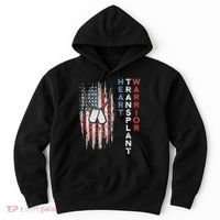 Heart Transplant Recipient Heart Flag Us Surgery Survivor Hoodie thumb 0