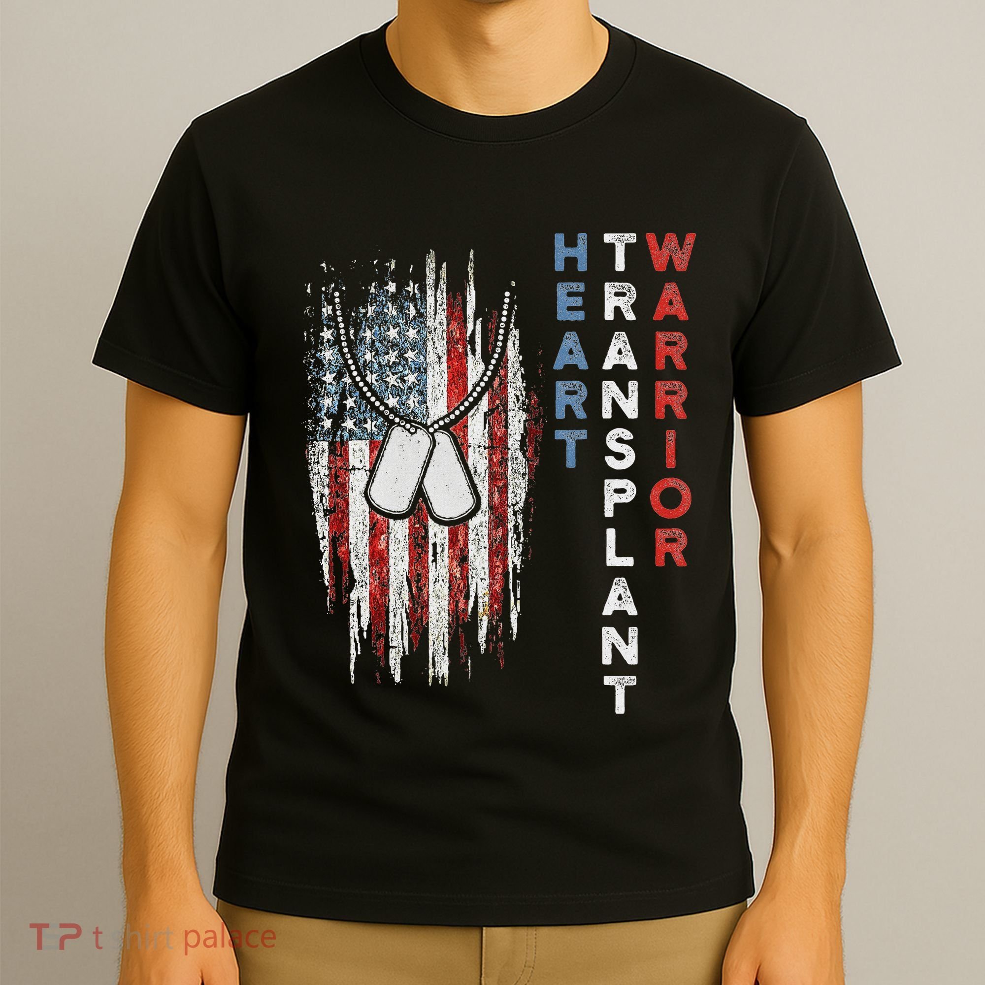Heart Transplant Recipient Heart Flag Us Surgery Survivor T-Shirt