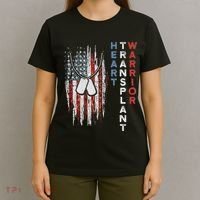 Heart Transplant Recipient Heart Flag Us Surgery Survivor T-Shirt thumb 4
