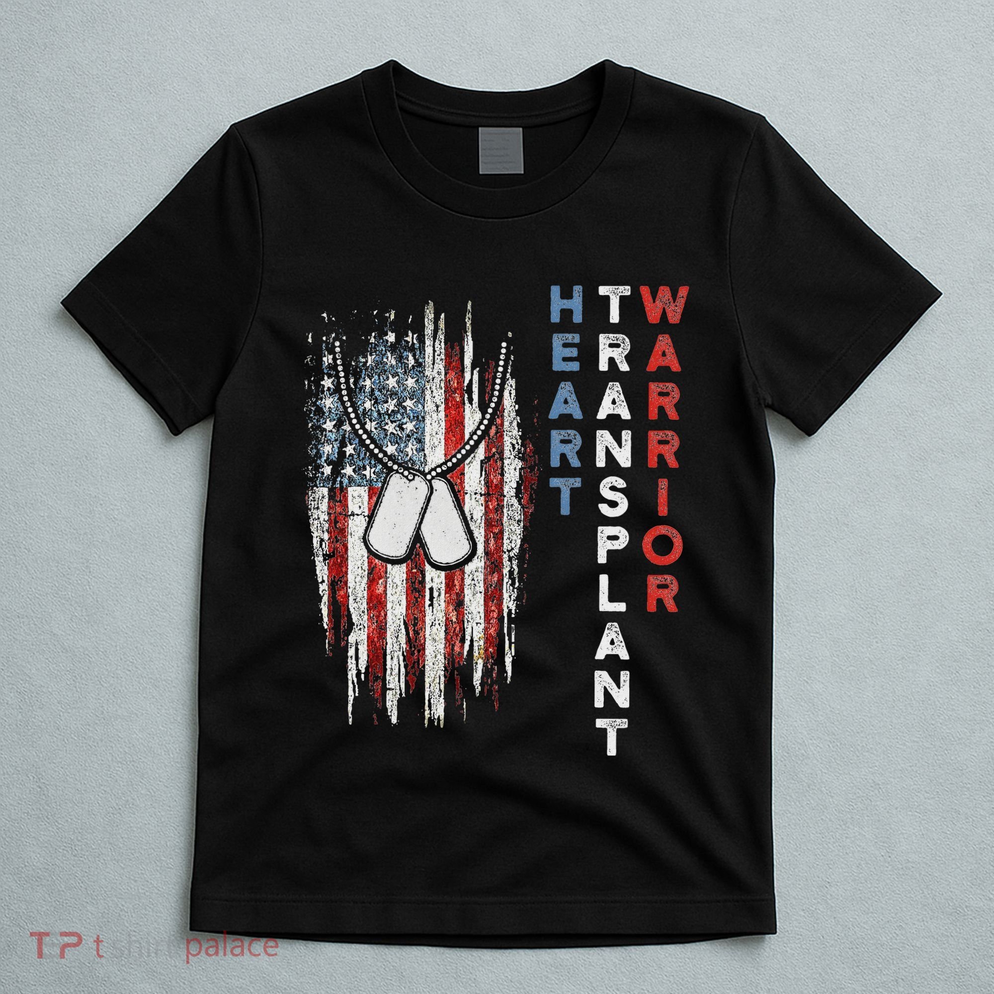 Heart Transplant Recipient Heart Flag Us Surgery Survivor T-Shirt