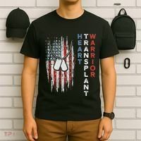 Heart Transplant Recipient Heart Flag Us Surgery Survivor T-Shirt thumb 6