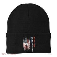 Heart Transplant Recipient Heart Flag Us Surgery Survivor Beanie thumb 0