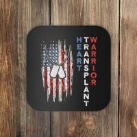 Heart Transplant Recipient Heart Flag Us Surgery Survivor Coaster thumb 0