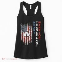 Heart Transplant Recipient Heart Flag Us Surgery Survivor Women's Tank Top thumb 0
